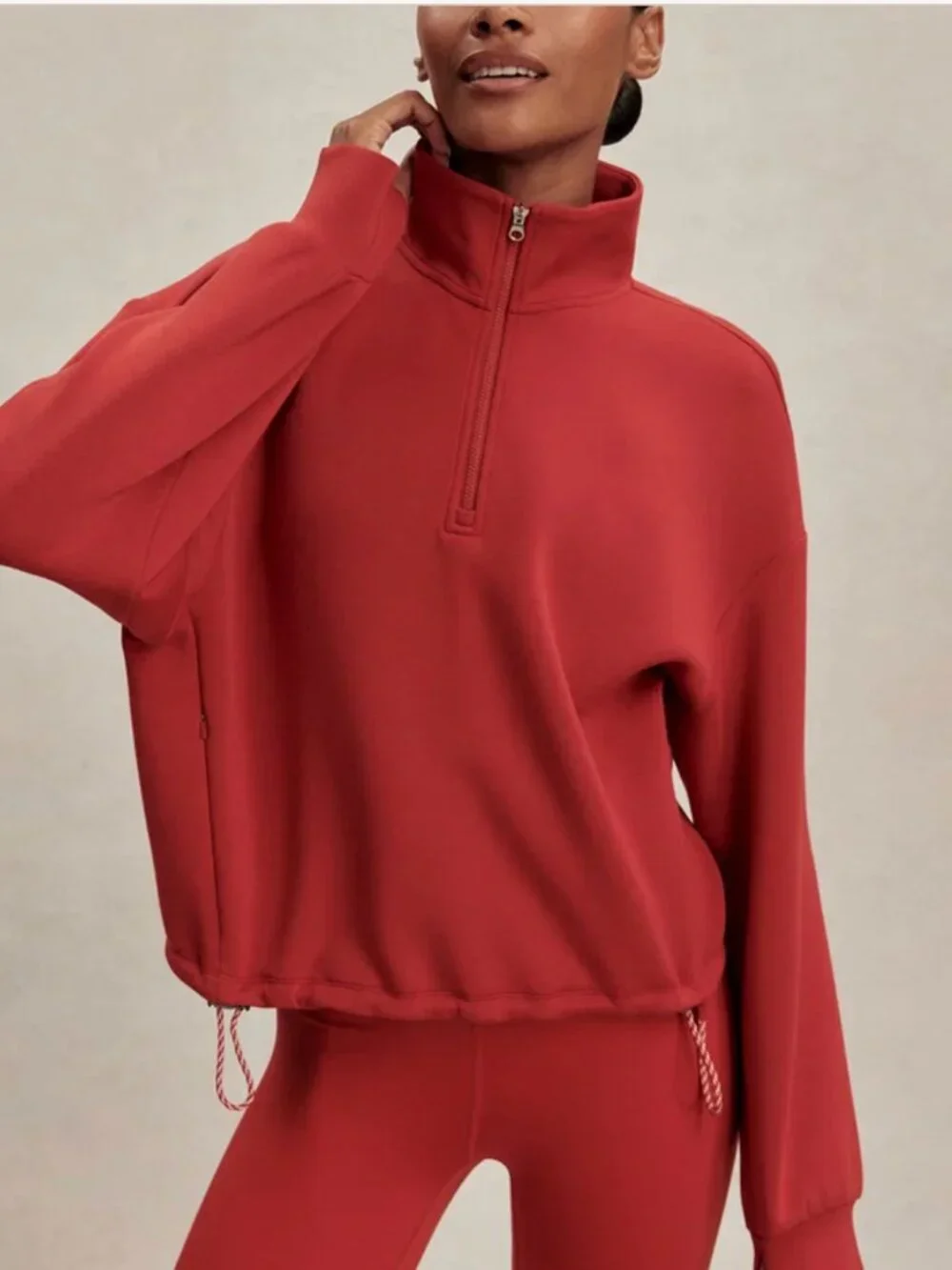 NWT | Sian Cropped Half-Zip Sweat